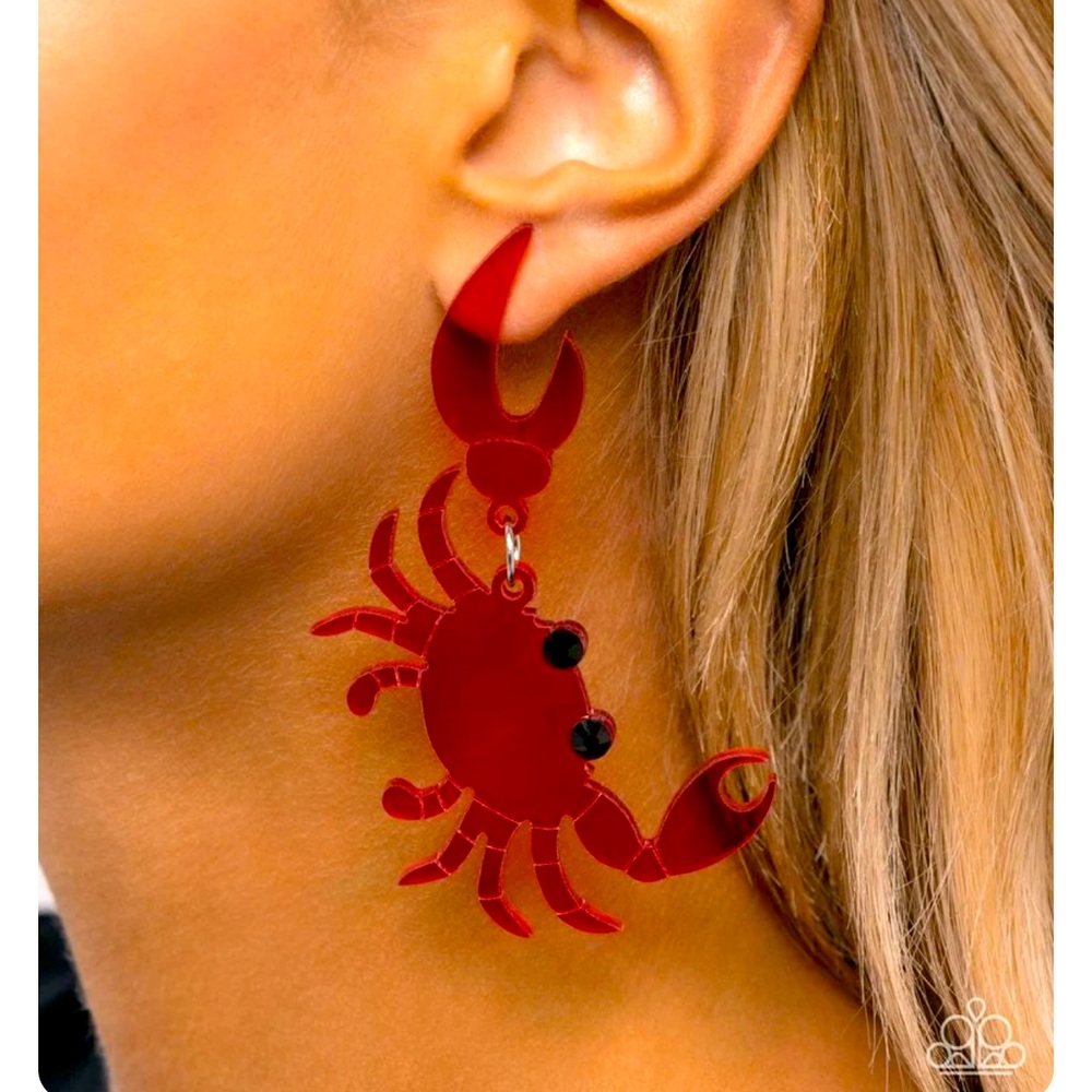 🦀🧜🏻‍♀️🦀 “CRAB COUTURE” RED EARRINGS ~ PAPARAZZI❗️🦀🧜🏻‍♀️🦀